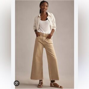 NWT Citizens of Humanity Lyra High Rise Wide Leg Gaucho Beige Jeans Porcini 29